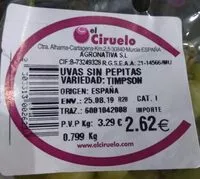 Mängden socker i Uvas sin pepitas