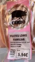 Mängden socker i Filetes de lomo de cerdo familiar