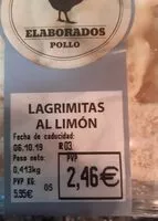 Mängden socker i Lagrimitas al limon