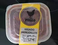 Mängden socker i Higado de pollo