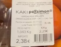 Mängden socker i Kaki