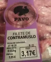 Mängden socker i Filete contramuslo de pavo