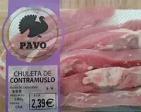 Mängden socker i Chuleta de contramuslo de pavo