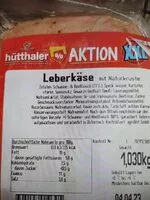 Mängden socker i Hütthaler Leberkäse mit Naturkruste