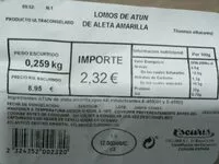 Mängden socker i Lomos de atún de aleta amarilla