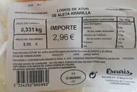 Mängden socker i Lomos de atún congelado