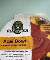 Mängden socker i Açaí Bowl mango, fruit, passion