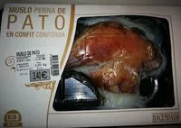 Mängden socker i Muslo de pato en confit