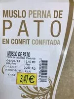 Mängden socker i Muslo de pato en confit