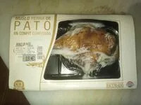 Mängden socker i Muslo de pato en confit