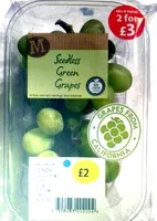 Mängden socker i Seedless Green Grapes