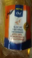 Mängden socker i Bloc de foie gras de canard avec 30 % de morceaux au Sauternes