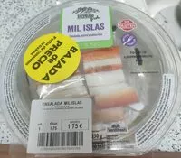 Mängden socker i Ensalada mil islas, surimi y salsa rosa