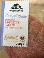 Mängden socker i Mühlenhof Baguette-salami