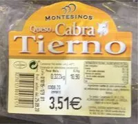 Mängden socker i Queso de cabra tierno