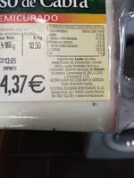 Mängden socker i Queso de cabra Montesinos semicurado