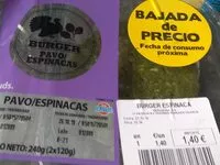 Mängden socker i Burger pavo/ espinacas