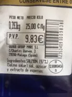 Mängden socker i Salmón Ahumado