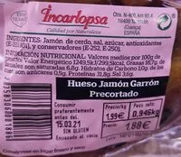 Mängden socker i Hueso de jamón garron precortado