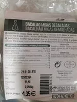 Mängden socker i Bacalao migas desaladas