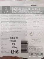 Mängden socker i Bacalao migas desaladas