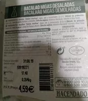 Mängden socker i Bacalao migas desaladas
