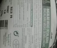 Mängden socker i Bacalao migas desaladas