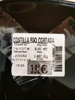 Mängden socker i Costillas barbacoa cortadas