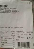 Mängden socker i Cheddar