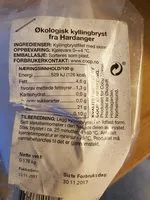 Mängden socker i Økologisk kyllingsbryst fra Hardanger