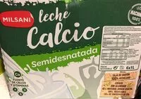 Mängden socker i Leche semidesnatada calcio