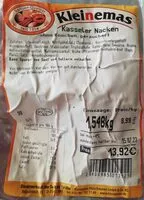 Mängden socker i Kasseler Nacken, ohne Knochen, geräuchert