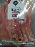 Mängden socker i Jamon Serrano Reserva. Lonchas extrafinas