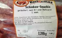 Mängden socker i Schinken-Snackies, geräuchert, nach Art einer Mettwurst, 2. Wahl