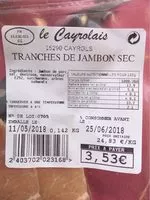 Mängden socker i Tranches de jambon sec