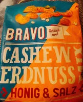 Mängden socker i Bravo Casgewkerne und Erdnusse