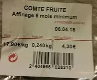 Mängden socker i Comté Fruité