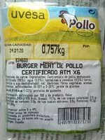 Mängden socker i Burger meat de pollo certificado
