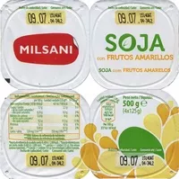 Mängden socker i Postre de soja Frutas amarillas
