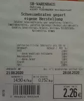 Mängden socker i Schweinebraten gegart, eigene Herstellung