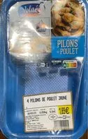 Mängden socker i 4 Pilons de poulet jaune