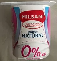 Mängden socker i Milsani yogur desnatado