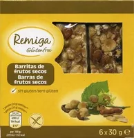Mängden socker i Barritas de frutos secos