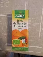 Mängden socker i Zumo de naranja exprimido 100% gutbio