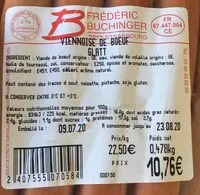 Mängden socker i Viennoise de boeuf