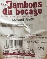 Mängden socker i Lardons Fumés