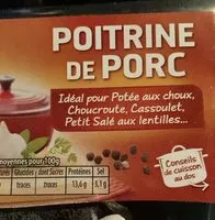 Mängden socker i Poitrine de porc demi-sel