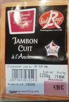Mängden socker i Jambon cuit a l'ancienne Label Rouge