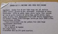 Mängden socker i Jambon cuit à l'ancienne