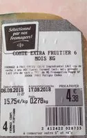 Mängden socker i Comté fruitier 6 mois